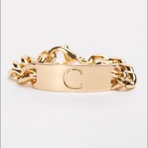 Ettika Gold Initial "C" ID Bracelet