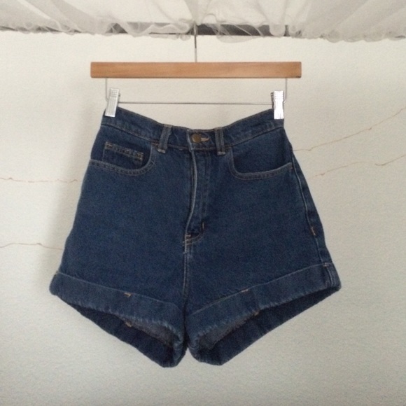 AUTHENTIC AA DARK WASHED DENIM CUFF SHORTS