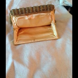 Gold beaded evening bag
