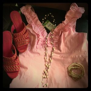 NWT Lilly Pulitzer pink seersucker sundress size 6