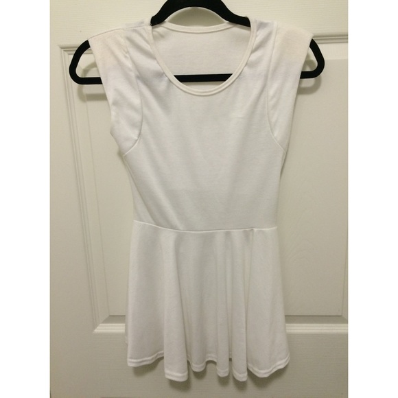 White blouse with cutout back