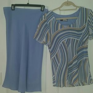 Skirt and blouse set.