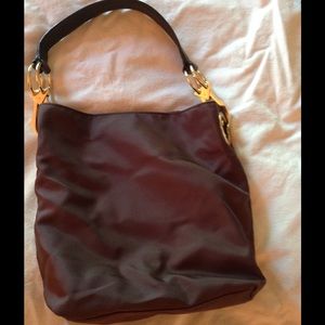 Brown nylon handbag