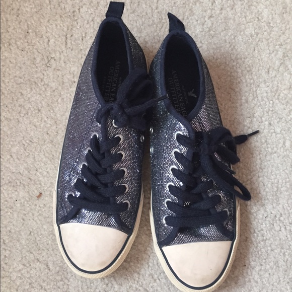 Blue sequin American eagle shoes