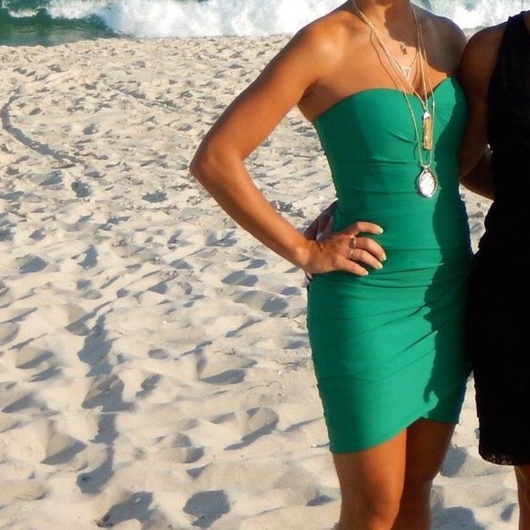 BCBGeneration Emerald Green Strapless Dress
