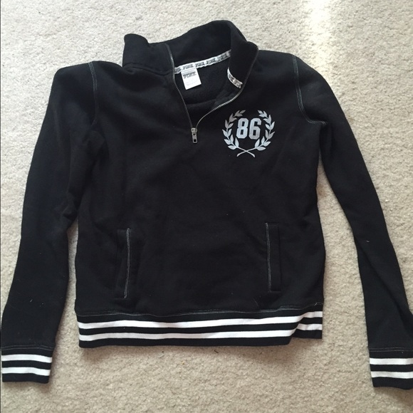 VS PINK black quarter zip pullover