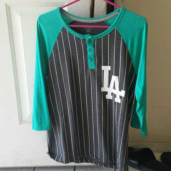 Sea Green LA Baseball T mid sleeve