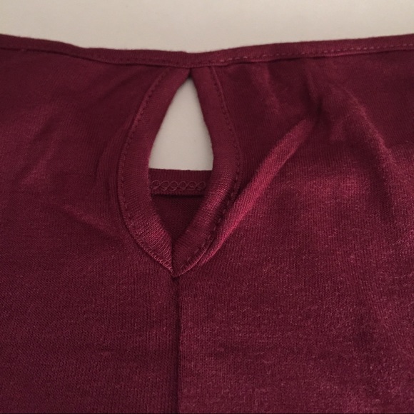 Gold Accent Pocket Burgundy Top - Picture 4 of 4