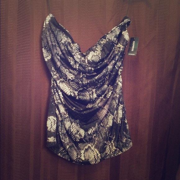 NWT EXPRESS SNAKE SKIN PRINTED TUBE TOP