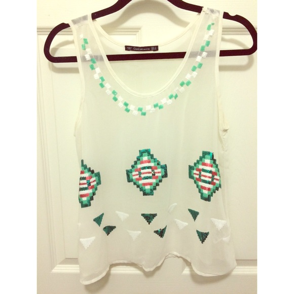 White top with sequin detailing