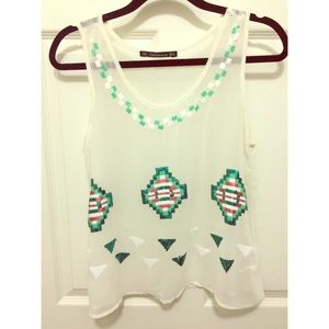 White top with sequin detailing