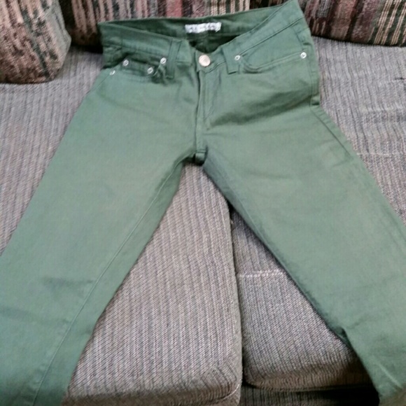 Olive green skinny jeans