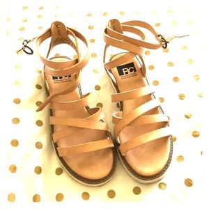 Gently used nude leather gladiator sandals