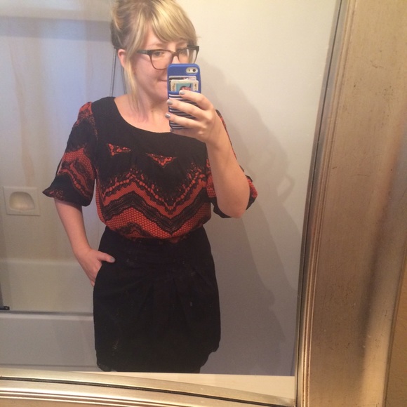 Black anthropologie skirt with pockets