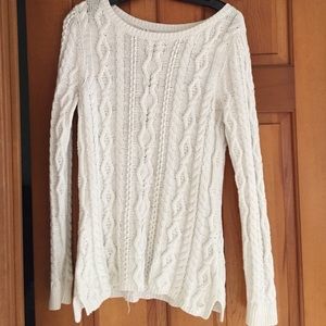 White Vineyard Vines Cable Net Sweater