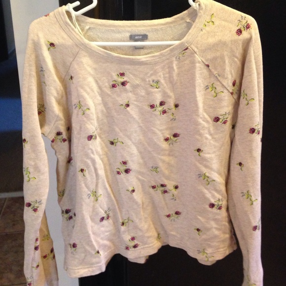 Aerie flowered sweat shirt