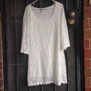 Cream white lace dress