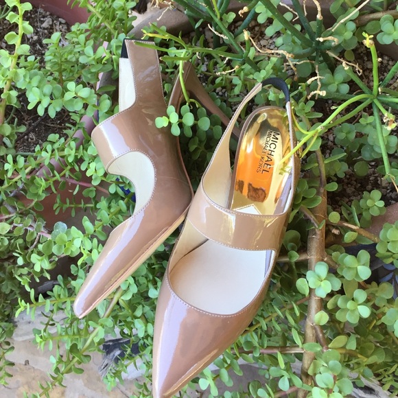 MICHEAL KORS patent leather sling back heels Sz 10 - Picture 1 of 4