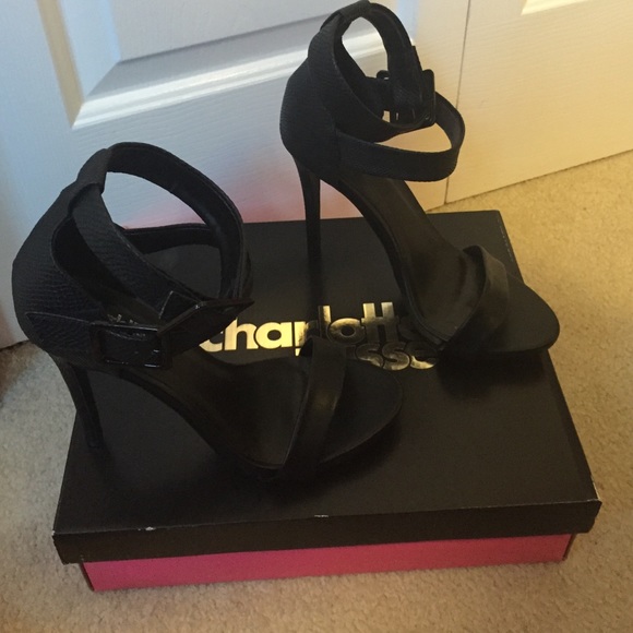 Double Strap Black Heels