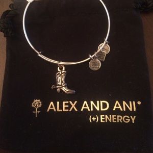 Silver Alex and Ani Cowboy boot