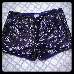 Halston Heritage sequin shorts- purple