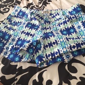 Blue print shorts