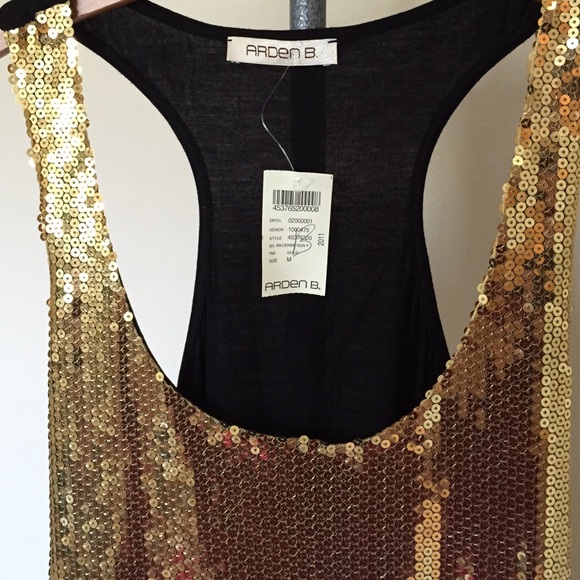 Gold sequin top with black back - Picture 2 of 2