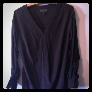 Black V-Neck Dress Top