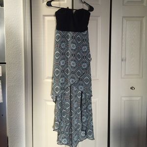 Strapless high-low dress
