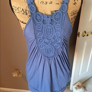 Poof size small blue top