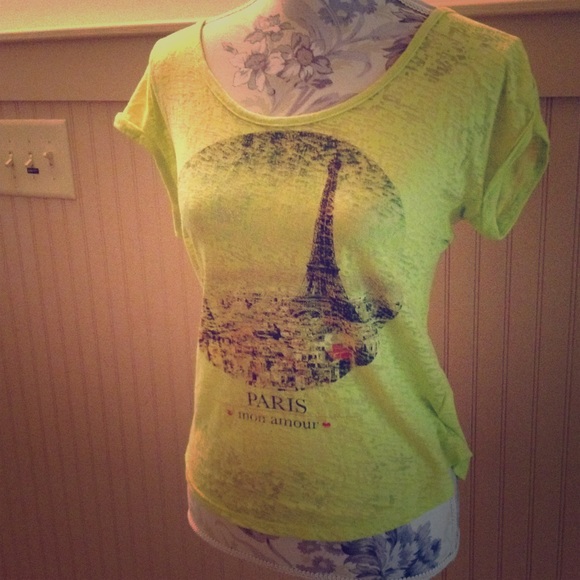 Neon yellow Paris top