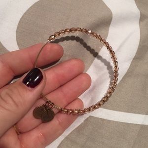 Alex and Ani gold/light taupe beaded spacer bangle