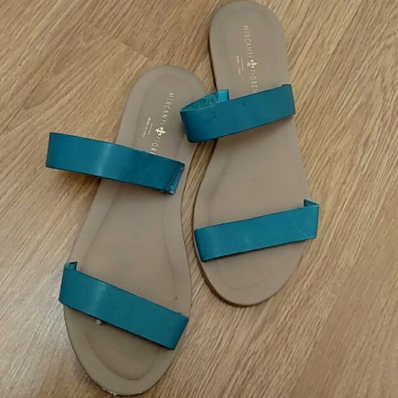 Mercanti Fiorentini Teal Sandals.