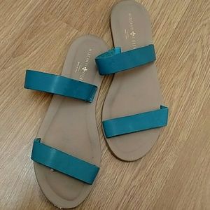 Mercanti Fiorentini Teal Sandals.