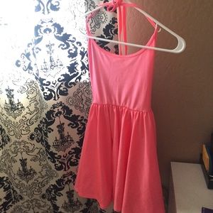 American apparel pink "shiny skater dress"