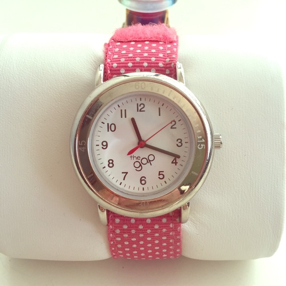 GAP Jewelry - PInk Polka Dot "THE GAP" Velcro Watch