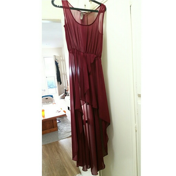 LF hi-low wine dress