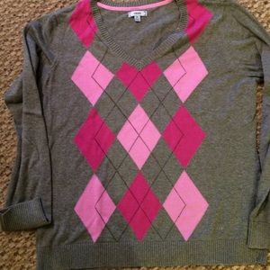 Grey and pink sweater from Izod size XL.