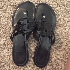 Tory burch black miller sandals