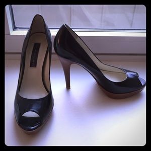 STEVEN by Steve Madden black platform peep toe