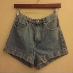american apparel size 28 indigo shorts