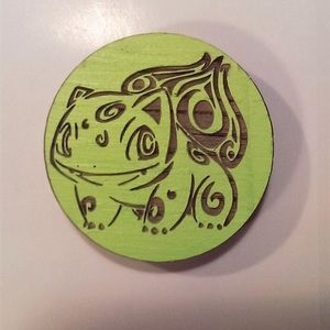 Laser Engraved 2'' Pin- Bulbasaur