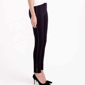 Leather Trim pant with Ankle Zip