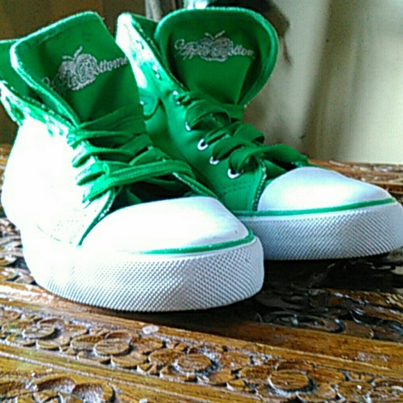 Lime Green Apple Bottoms HiTop Chucks.