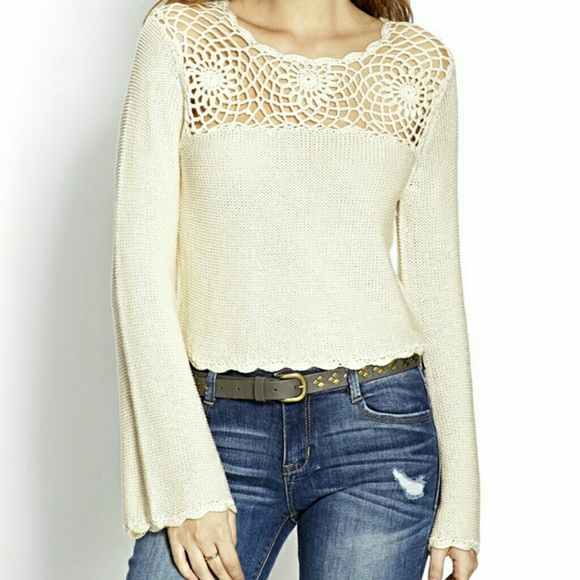 Crochet crop sweater