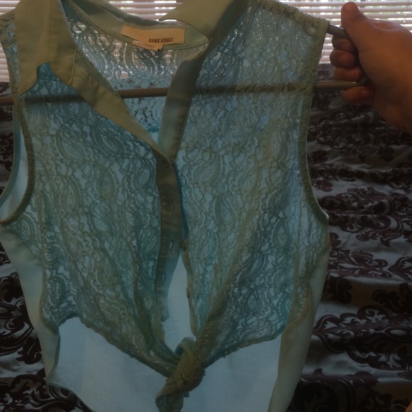 Baby blue cute top