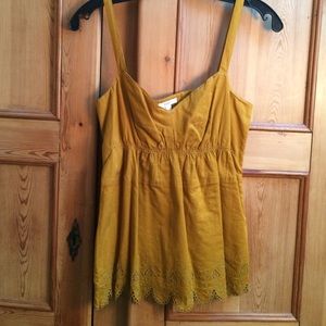 Sweet cotton cami tank with eyelet details, sz 0