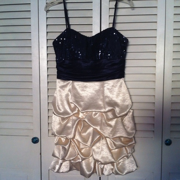 Blue and Off White only worn once homecoming dress