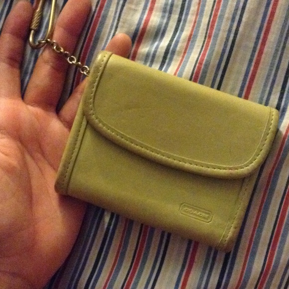 Olive Green Coach coin purse FIRM‼️