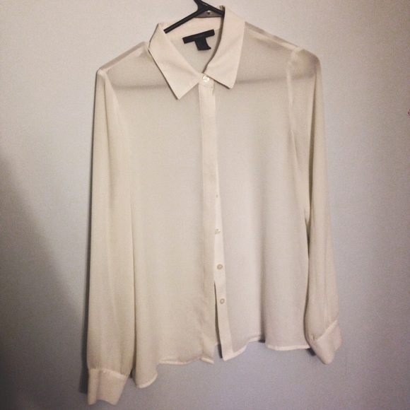 Forever 21 sheer creme blouse